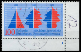 BRD BUND 1989 Nr 1426 Gestempelt FORMNUMMER 1 X575FF2 - Oblitérés