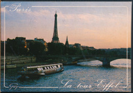 °°° 31233 - FRANCE - 75 - PARIS - COUCHER DE SOLEIL SUR LA SEINE ET LA TOUR EIFFEL - 1988 With Stamps °°° - Tour Eiffel