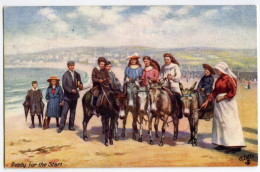 FUN ON THE SANDS - READY FOR THE START, DONKEYS (TUCK'S OILETTE) /  HASTINGS, ORE RECTORY (BULLOCH) - Tuck, Raphael