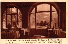 GAVARNIE.   Cpa Sépia Publicitaire - .Le Cirque.... Vus Du Restaurant Du Grand Hôtel Du Vignemale .  (scans Recto-verso) - Gavarnie