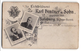 Fotografie Karl Hintner & Sohn, Salzburg, Portrait Karl Hintner Sen. Und Sein Sohn Karl Hintner Jun.  - Anonyme Personen