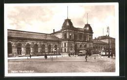 AK Mainz, Hauptbahnhof Mit Strassenbahn  - Mainz