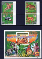 Niger 1996, Scout, Rotary, Butterflies, Wild Cats, Monkeys, 4val+BF IMPERFORATED - Rotary Club