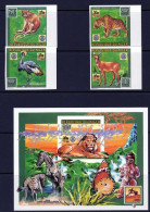 Niger 1996, Scout, Rotary, Butterflies, Wild Cats, Monkeys, 4val+BF IMPERFORATED - Monkeys