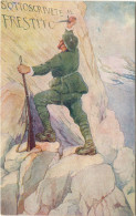 PRESTITO NAZIONALE - SOTTOSCRIVETE IL PRESTITO - BANCA D'ITALIA ILL. FINOZZI (ALPINO CHE INCIDE LA SCRITTA NELLA ROCCIA) - 1900-1949