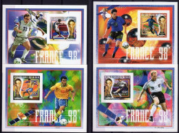 Niger 1996, World Football Cup In France, 4BF IMPERFORATED - 1998 – Frankrijk