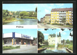 AK Flöha, Leninstrasse, Konsum-Bekleidungshaus  - Flöha