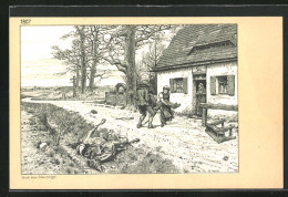 Künstler-AK Richard Knoetel: Verwundeter Soldat Wird In Ein Haus Getragen, Eiserne Zeit 1806-1813  - Knoetel, R.