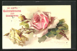 Künstler-AK Catharina Klein: Geburtstagsgruss, Rose  - Klein, Catharina