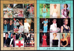 Niger 1997, Diana, Pavarotti, Red Cross, Pope J. Paul II, 2sheetlet - Familles Royales