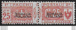 1917 Somalia Pacchi 25c. Double Overprint MNH Sassone N. 4a - Non Classificati