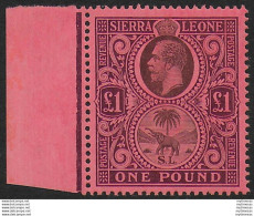 1912 Sierra Leone 1£ Black And Purple-red MNH SG N. 128 - Sonstige & Ohne Zuordnung