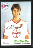 AK Fussballmannschaft Des FC Bayer Uerdingen 05, Saison 1986 /87, Larus Gudmundsson, Autograph  - Voetbal