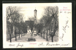 AK Memmingen, Hallhofplatz Mit Denkmal  - Memmingen