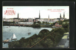 AK Hamburg, Aussen- Und Innen-Alster Mit Lombardsbrücke  - Mitte