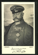AK Paul Von Hindenburg Mit Schirmkappe  - Personnages Historiques