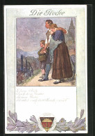 Künstler-AK Karl Friedrich Gsur, Deutscher Schulverein Nr. 197: Die Glocke  - War 1914-18