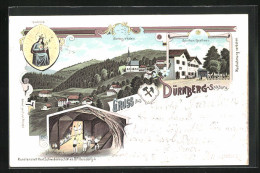 Lithographie Dürnberg, Günthers Gasthaus, Salzbergwerk, Gnadenbild  - Autres & Non Classés