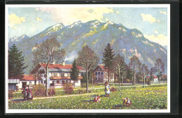 Künstler-AK Ganzsache PP120C1 /01: Oberammergau, Passionsspiele 1930, Kinder Auf Der Blumenwiese  - Other & Unclassified