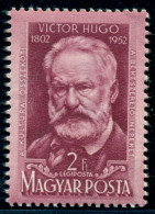 1952 Hugo,Victor Hugo, French Writer,poet,dramatist,Hungary,1254,MNH - Autres & Non Classés