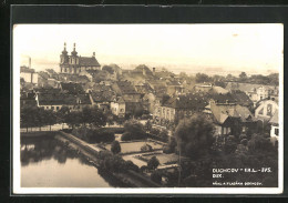 AK Dux / Duchcov, Teilansicht Mit Kirche Und Park  - Tchéquie