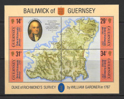 GUERNSEY.. CHHANNEL Is....QUEEN ELIZABETH .II..(1952-22.)..." 1987.."...DUKE OF RICHMOND'S  SURVEY...FOLD....M/S....MNH. - Andere & Zonder Classificatie