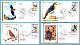 FDC France 1984 -  Oiseaux - Les Rapaces YT 2337 Gypaete Barbu -YT 2338 Circaete - YT 2339 Epervier - YT 2340 Faucon - 1980-1989