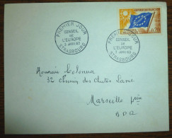 FDC France 1963 - Conseil Europe - YT 27 - Ayant Circulé Du 03.1.1963 - 1961-....