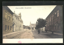 AK Mähr. Weisskirchen, Strassenpartie Gegen Kirche  - Czech Republic