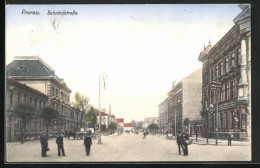 AK Prerau /Prerov, Bahnhofstrasse Mit Passanten  - Czech Republic