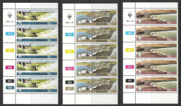 S.W.A...." 1980..".....DAMS,  ETC......CYLINDER STRIPS OF 5.....MNH......... - Géographie