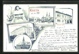 AK Kojetein /Kojetín, Obecni Dum, Mestanska Skola, Radnice  - Czech Republic