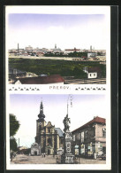 AK Prerov, Denkmal Und Kirche, Teilansicht  - Tchéquie