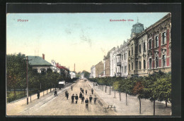 AK Prerov /Prerau, Komenského Trida, Strasse Aus Der Vogelschau  - Tchéquie