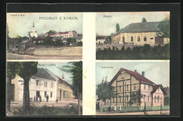 AK Kokory, Námesti A Hostinec, Kostel A Fara, Obchod J. Jerábka, Sokolovna  - Czech Republic
