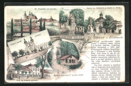 Lithographie Sv. Kopecek U Olomouce, Socha Sv Noberta A Kaple Sv. Anny, Vila Na Krasne Vyhldce  - Tschechische Republik