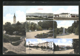 AK Leipnik, Kirche, Gartenanlagen, Stadtplatz  - Tschechische Republik
