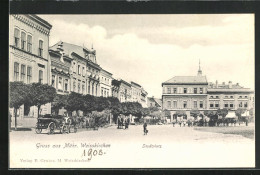 AK Mähr.-Weisskirchen, Stadtplatz Mit Geschäften Und Passanten  - Czech Republic