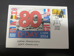 4-6-2024 (17) 80th Anniversary Of D-Day Landing & Battle Of Normandy (with Military Stamp) - Militaria