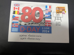 4-6-2024 (17) 80th Anniversary Of D-Day Landing & Battle Of Normandy (with OZ Stamp) - Militaria