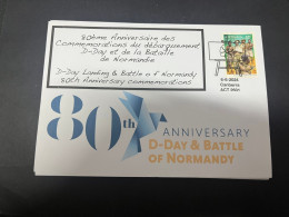 4-6-2024 (17) 80th Anniversary Of D-Day Landing & Battle Of Normandy (with Military Stamp) - Militaria
