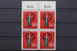 Deutschland (BRD), MiNr. 442, Viererblock, Oberrand, Gestempelt - Oblitérés