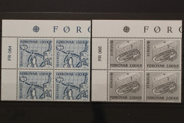 Färöer, MiNr. 70-71, Viererblock, Ecke Links Oben, Postfrisch - Färöer Inseln