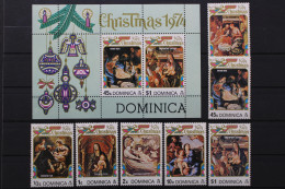 Dominica, MiNr. 410-416, Block 27, Falz - Dominica (1978-...)