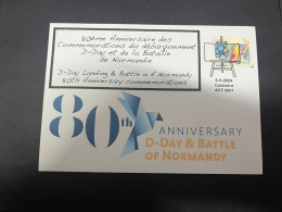 4-6-2024 (17) 80th Anniversary Of D-Day Landing & Battle Of Normandy (with OZ Stamp) - Militaria