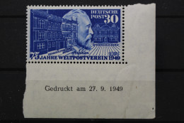 BRD, MiNr. 116, Ecke Re. Unten Mit Druckdatum 27.9.49, Postfrisch - Unused Stamps