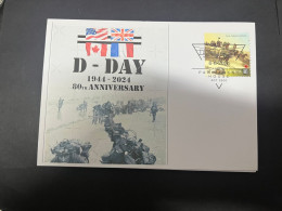 4-6-2024 (17) 80th Anniversary Of D-Day Landing & Battle Of Normandy (with Military Stamp) - Militaria