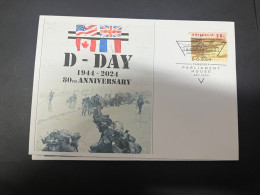 4-6-2024 (17) 80th Anniversary Of D-Day Landing & Battle Of Normandy (with OZ Stamp) - Militaria