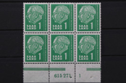 Saarland, MiNr. 380 HAN, 6er Block, U-Rand Mit HAN 615271 1, Postfrisch - Otros & Sin Clasificación