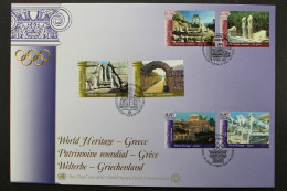 UNO, Triobrief Welterbe: Griechenland, 2004 - New York/Geneva/Vienna Joint Issues